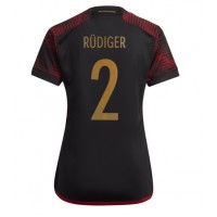 Tyskland Antonio Rudiger #2 Bortedrakt Dame VM 2022 Kortermet